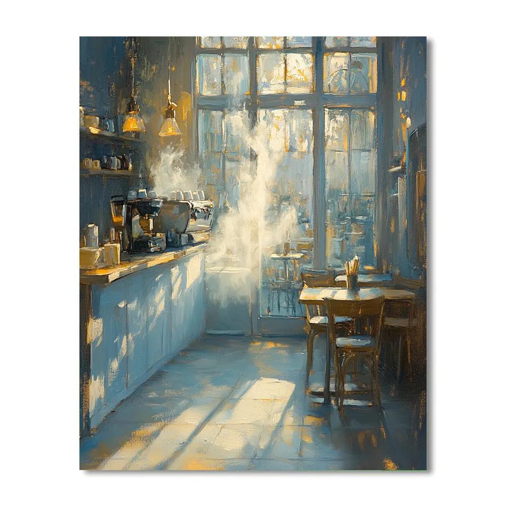 Edgar Degas Inspired Steam And Shadows Of A Morning Cafe Painting by numbers kit