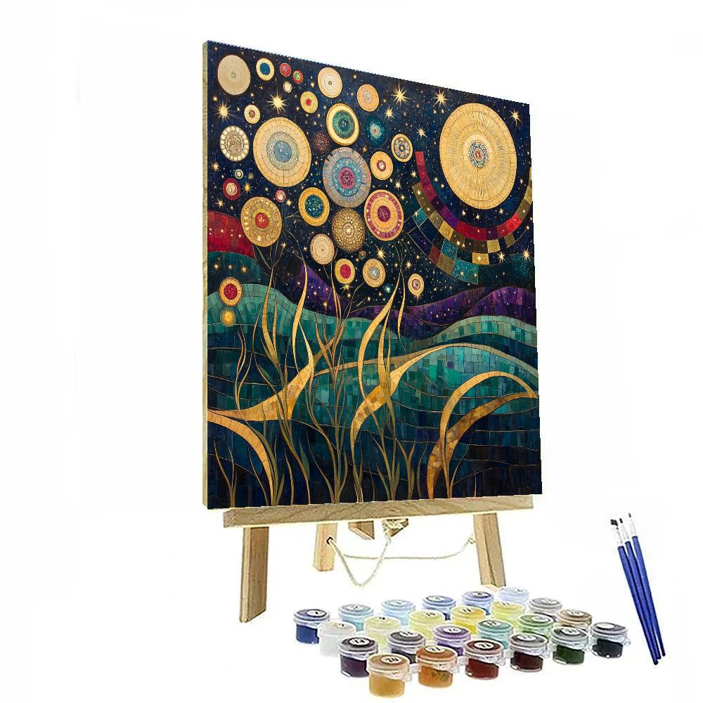 Gustav Klimt Inspired Celestial Garden Of Patterns Paint by numbers art