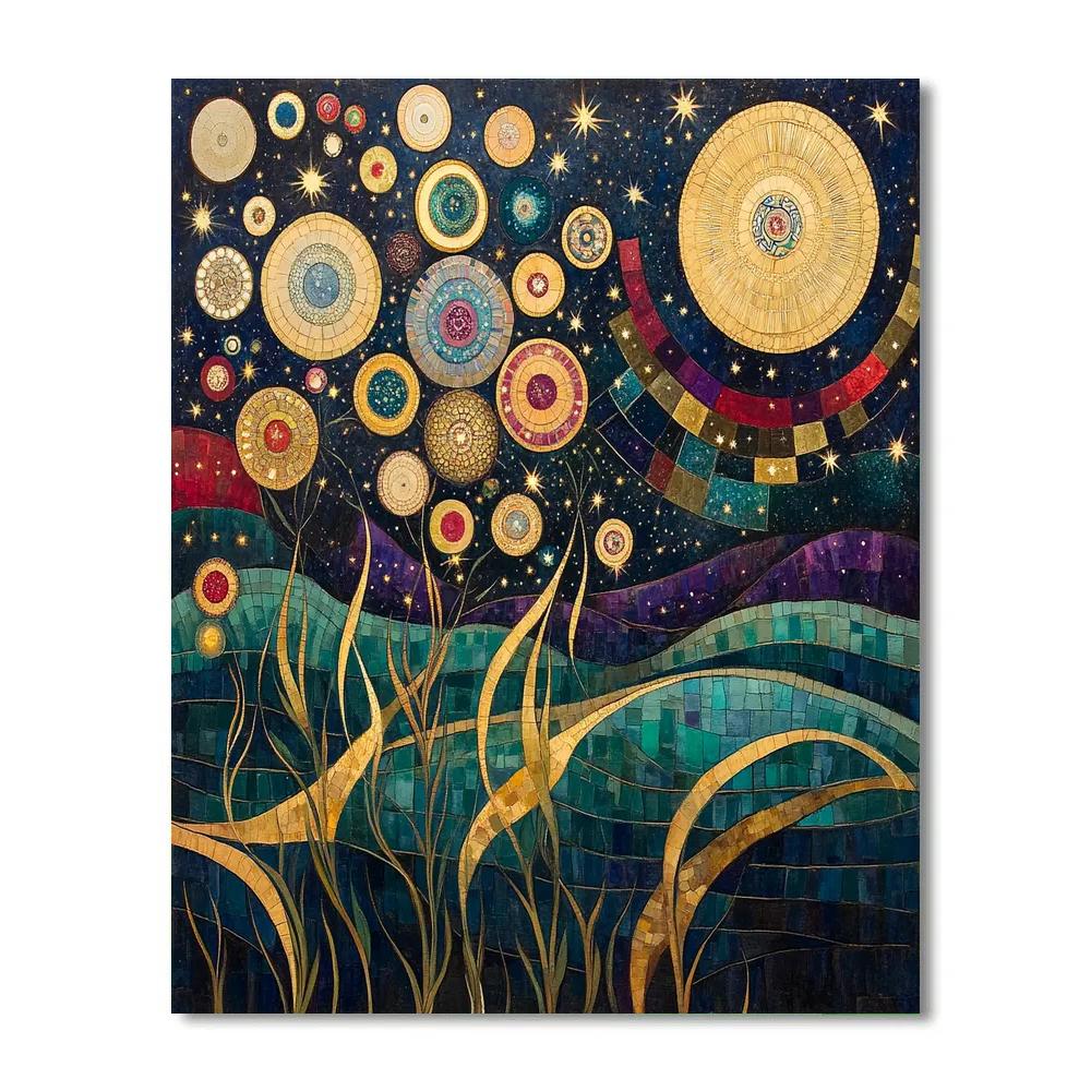 Gustav Klimt Inspired Celestial Garden Of Patterns Paint by numbers art