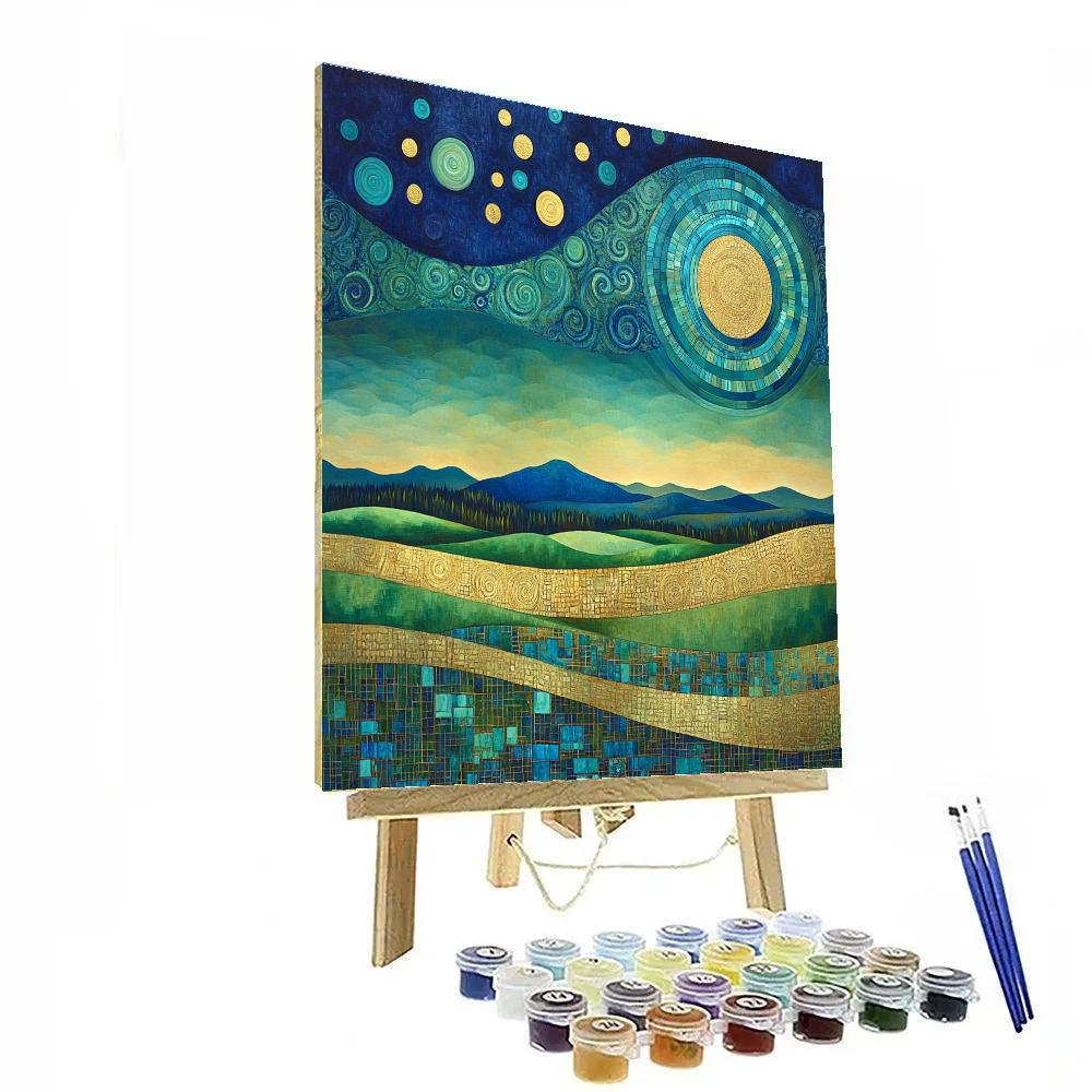 Gustav Klimt Inspired Symphony Of Earth And Sky Numbered painting kits