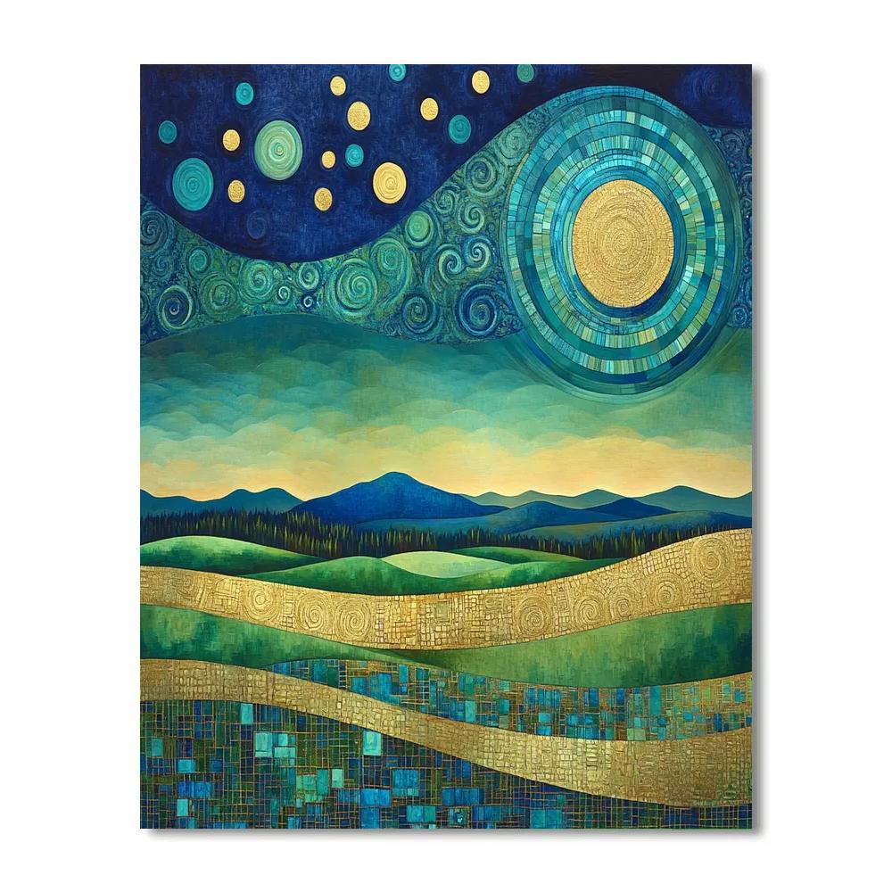 Gustav Klimt Inspired Symphony Of Earth And Sky Numbered painting kits