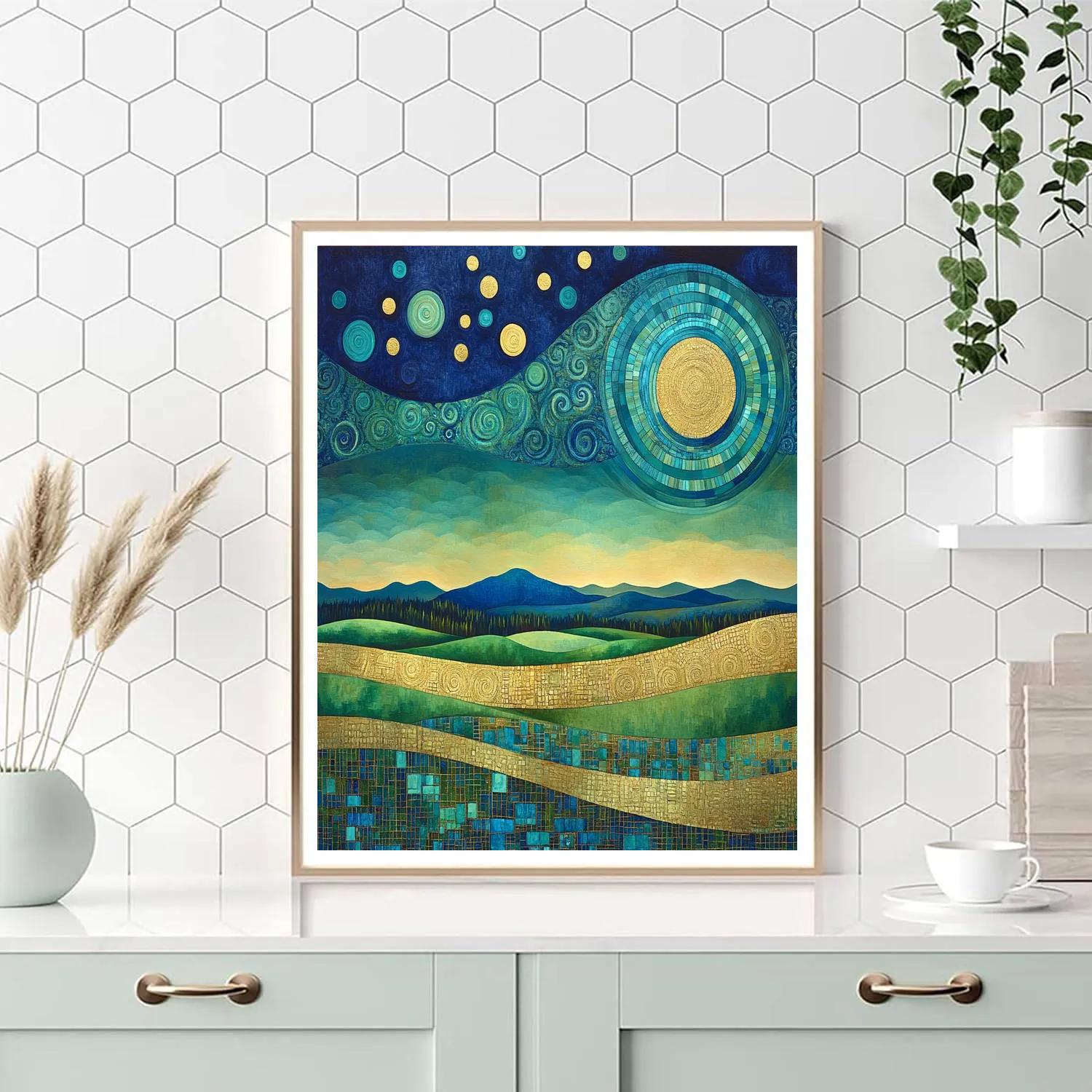 Gustav Klimt Inspired Symphony Of Earth And Sky Numbered painting kits