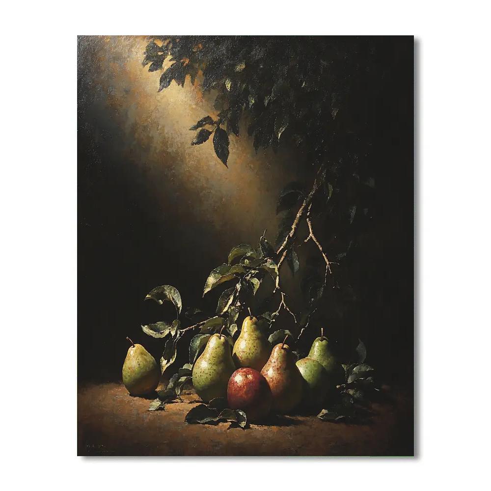 Caravaggio Inspired Stormlit Orchard paint by number