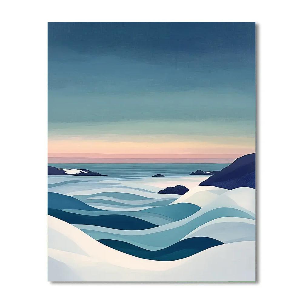 Hiroshige Inspired Celestial Waves Of Winter Sky Painting by numbers kit