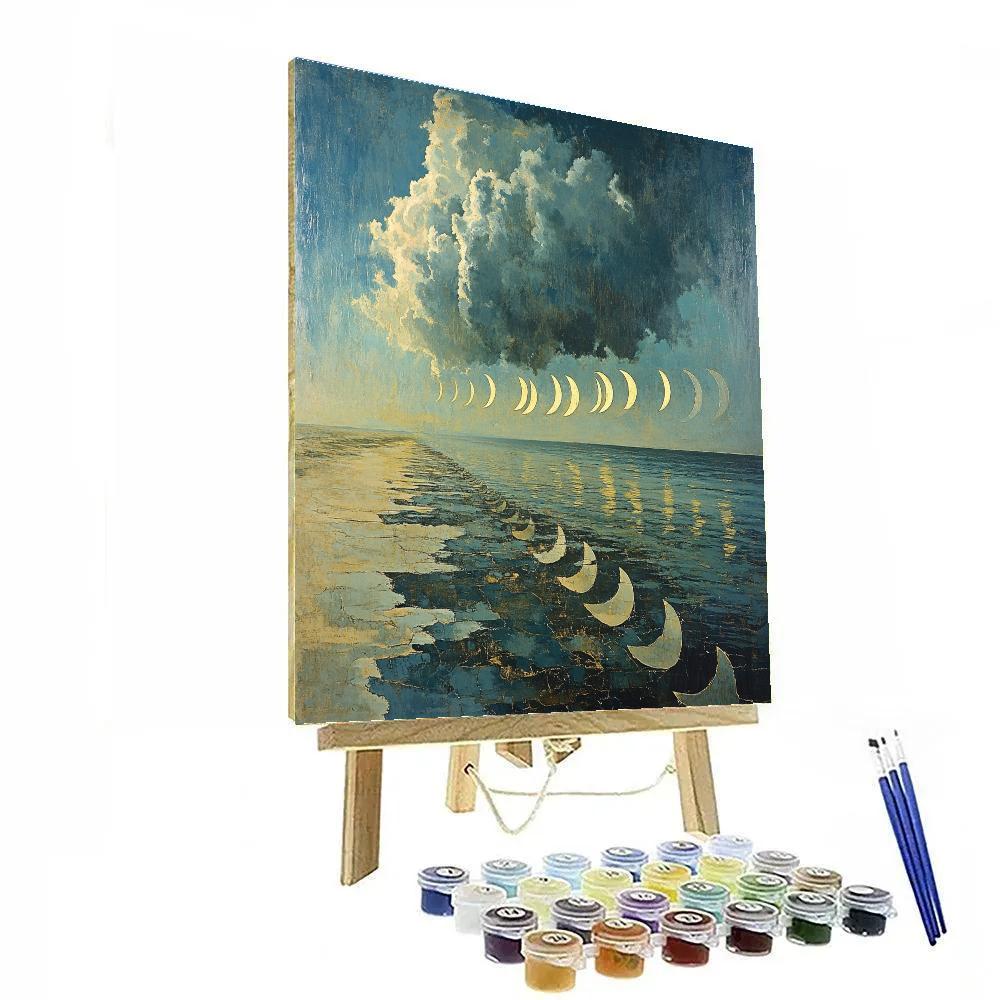 Max Ernst Inspired Tidal Dreamscape Of Broken Moons paint by number