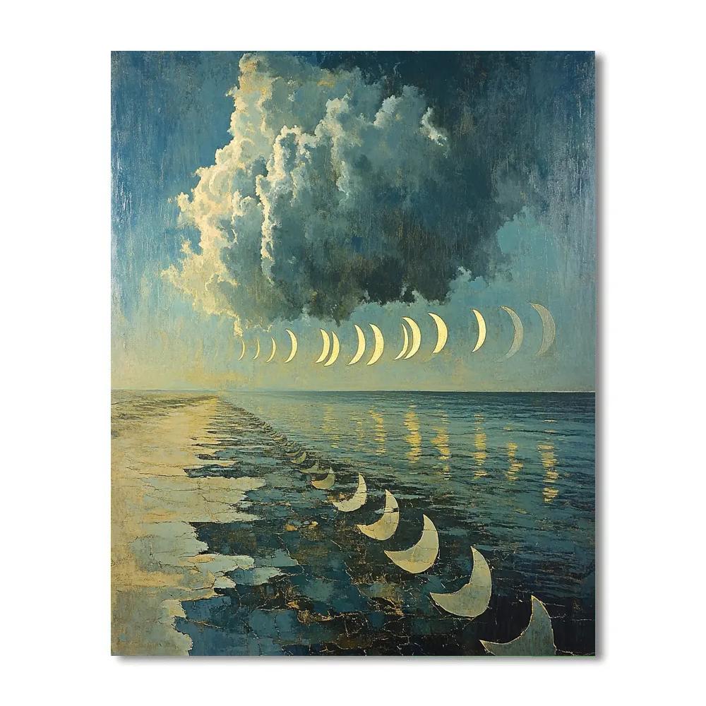 Max Ernst Inspired Tidal Dreamscape Of Broken Moons paint by number