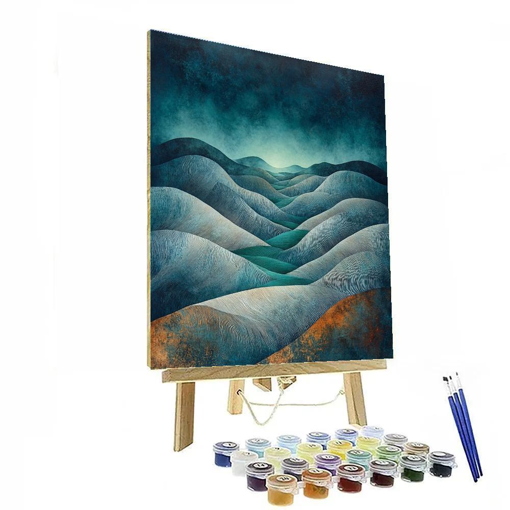 Max Ernst Inspired Labyrinth Of Breathing Hills paint by number