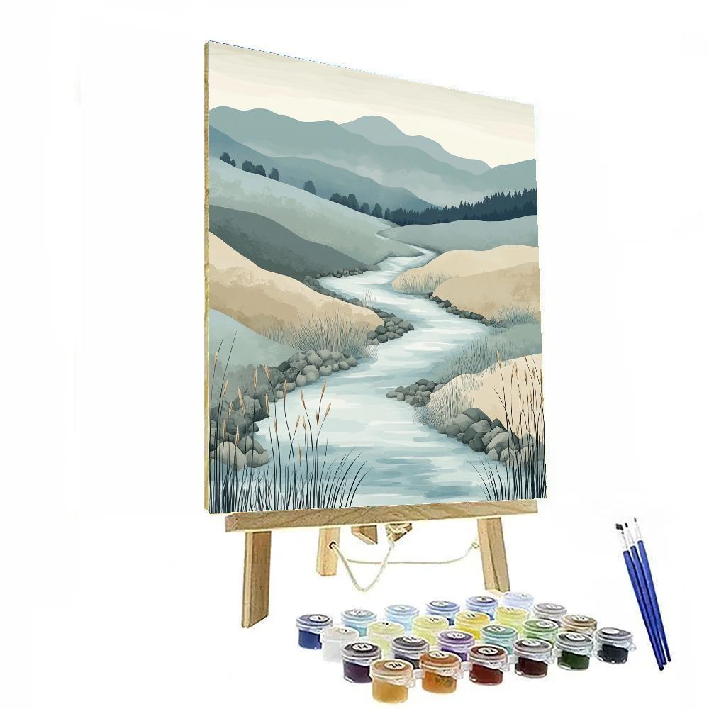 Zhao Mengfu Inspired River Of Quiet Scholarly Thoughts Painting by numbers kit
