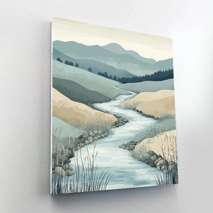 Zhao Mengfu Inspired River Of Quiet Scholarly Thoughts Painting by numbers kit