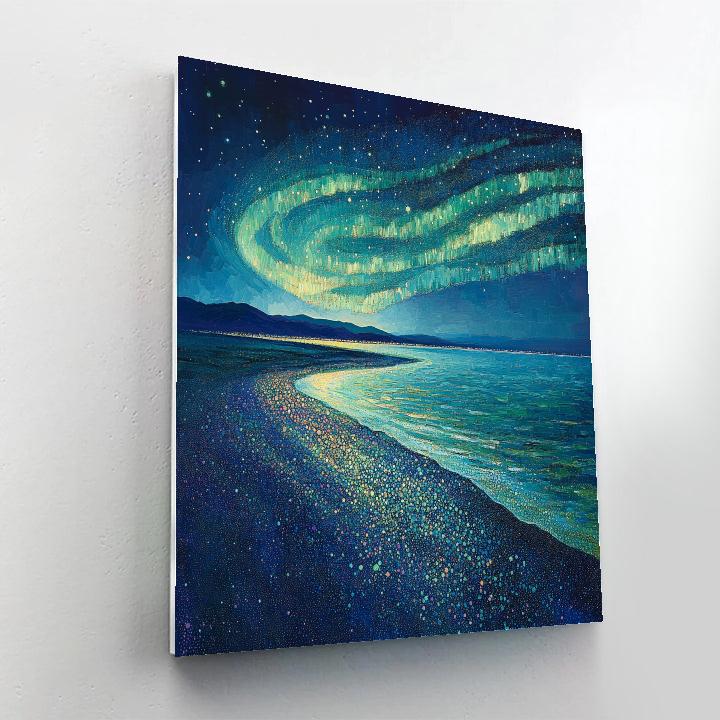 Georges Seurat Inspired Tidal Aurora Horizon paint by color