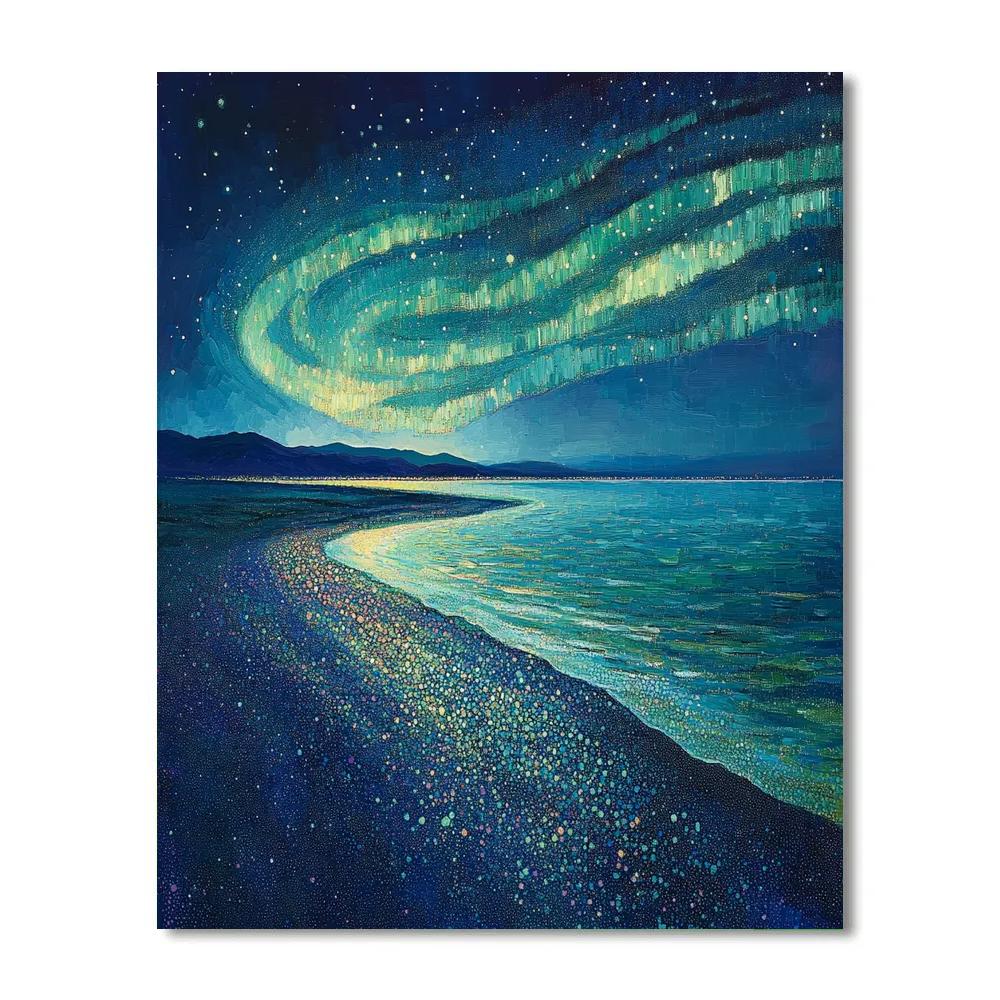 Georges Seurat Inspired Tidal Aurora Horizon paint by color