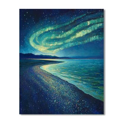 Georges Seurat Inspired Tidal Aurora Horizon paint by color