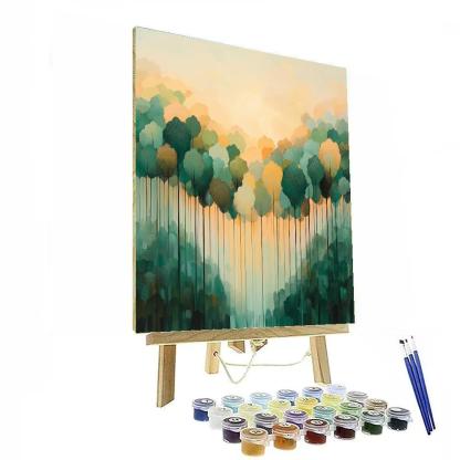 Georges Seurat Inspired Fractal Forest Dawn paint by numbers