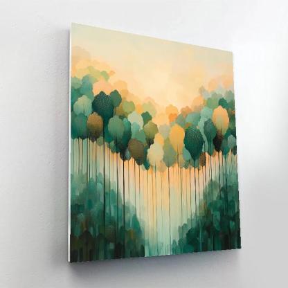 Georges Seurat Inspired Fractal Forest Dawn paint by numbers