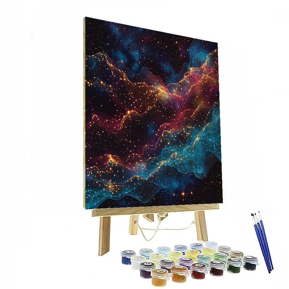 Georges Seurat Inspired Celestial Lattice Nebula DIY paint by numbers