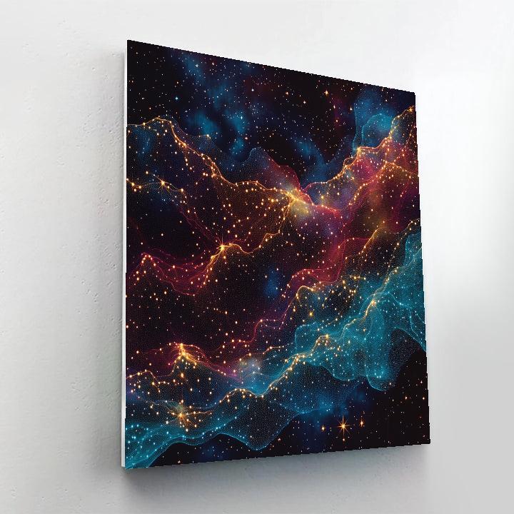 Georges Seurat Inspired Celestial Lattice Nebula DIY paint by numbers