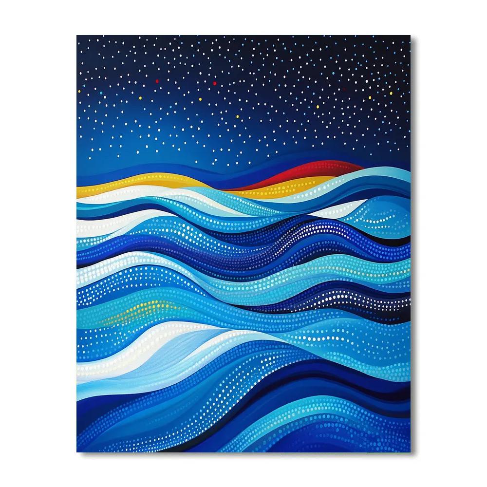 Yayoi Kusama Inspired Infinite Tide Of Dotted Waves Paint by numbers art