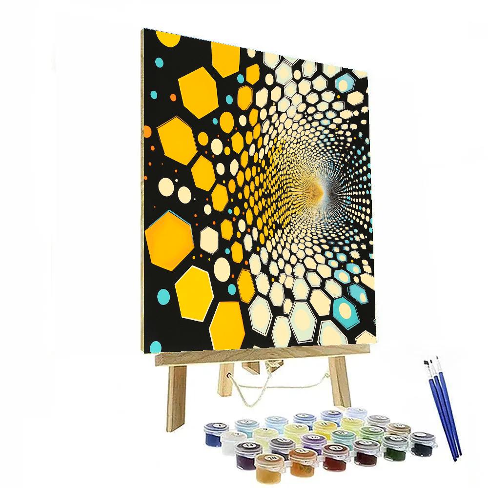 Yayoi Kusama Inspired Cosmic Honeycomb Of Endless Dots Paint by numbers art