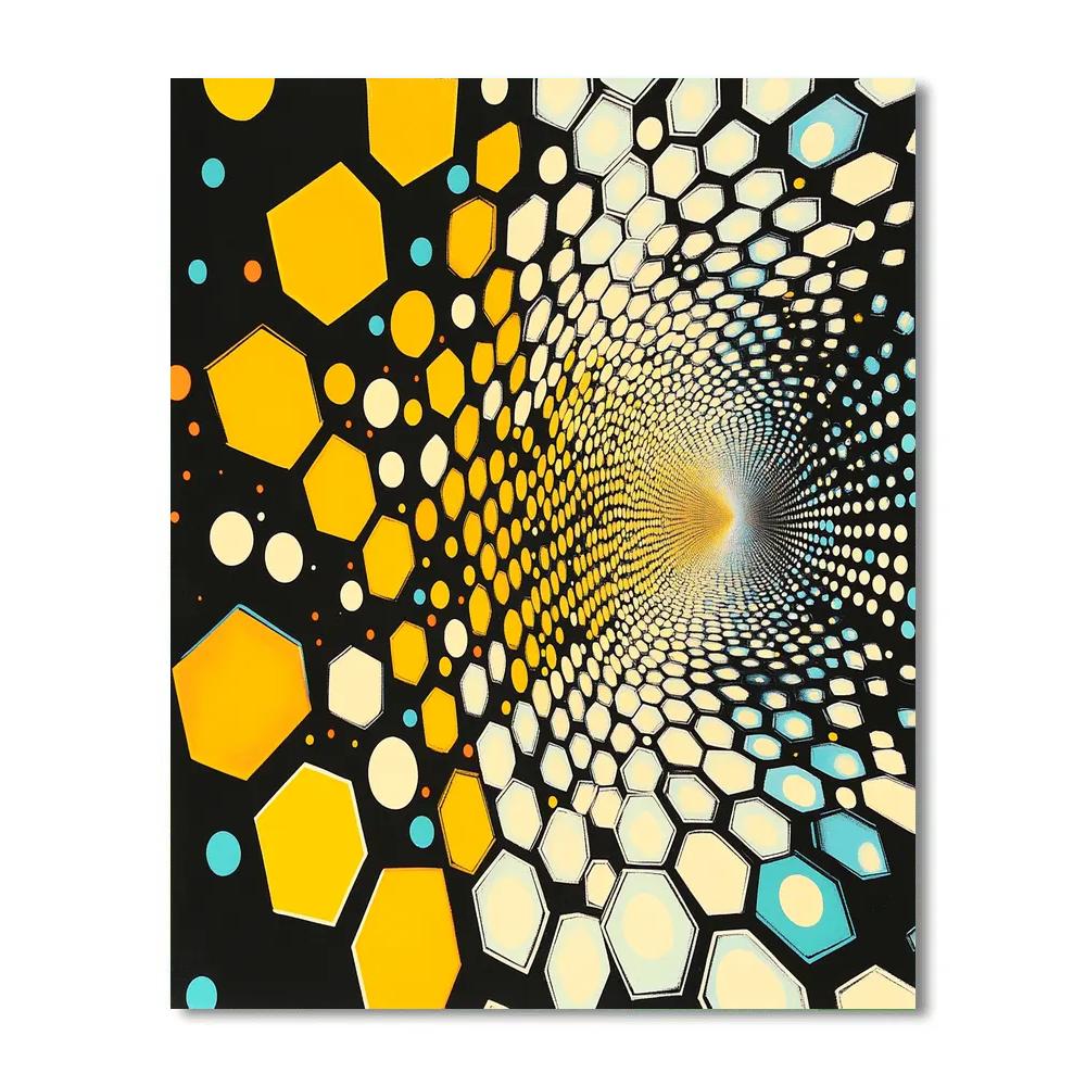 Yayoi Kusama Inspired Cosmic Honeycomb Of Endless Dots Paint by numbers art