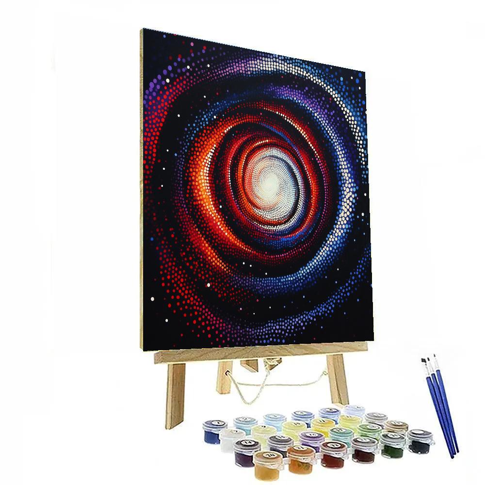 Yayoi Kusama Inspired Nebula Of Fragmented Polka Spheres paint by number