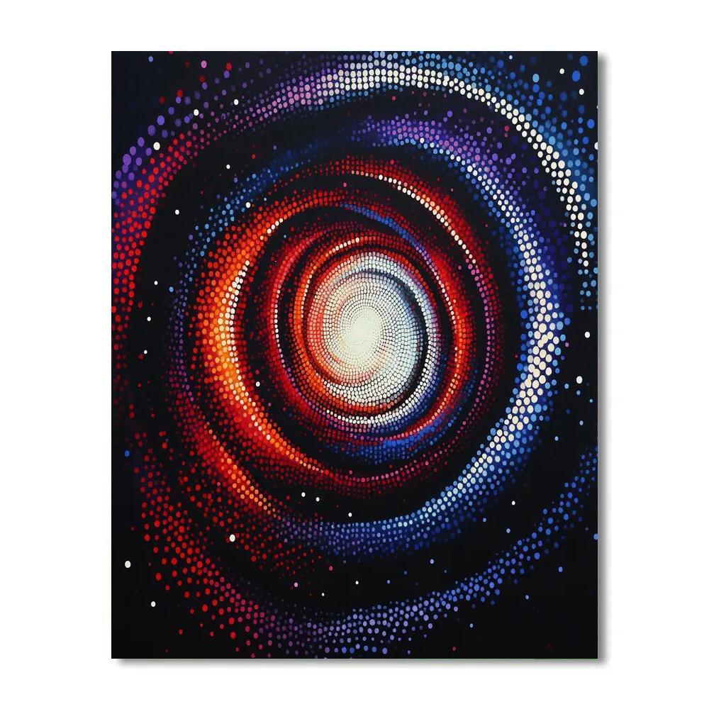 Yayoi Kusama Inspired Nebula Of Fragmented Polka Spheres paint by number