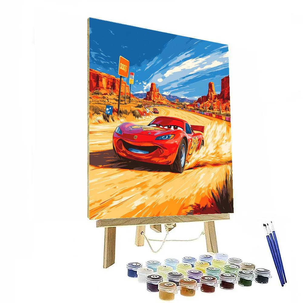 Lightning McQueen Desert Speedway Dash Disney Inspired DIY paint by numbers