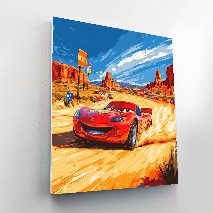 Lightning McQueen Desert Speedway Dash Disney Inspired DIY paint by numbers