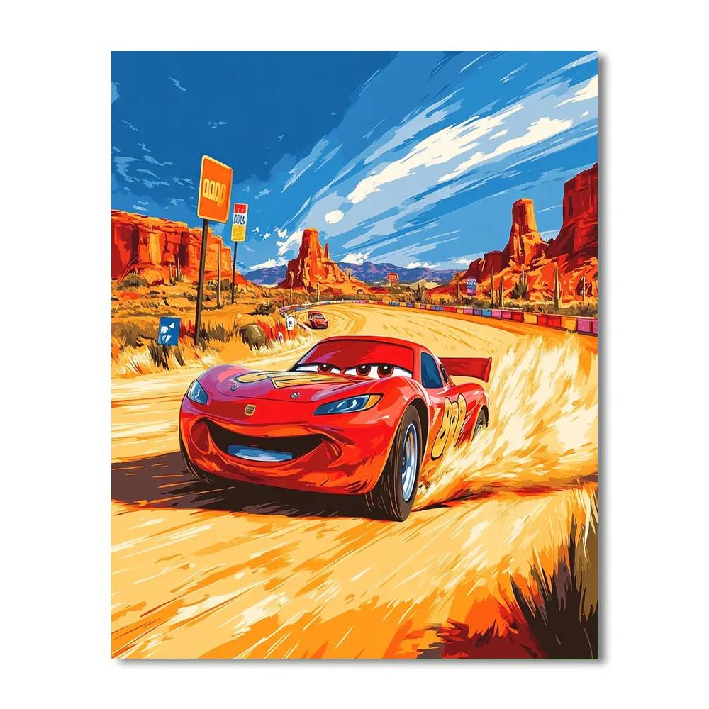 Lightning McQueen Desert Speedway Dash Disney Inspired DIY paint by numbers