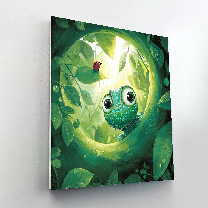 Pascal Forest Leaf Hideout Disney Inspired Number painting