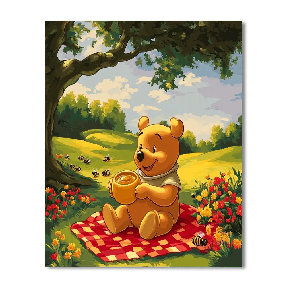 Winnie The Pooh Honey Grove Picnic Disney Inspired paint by number