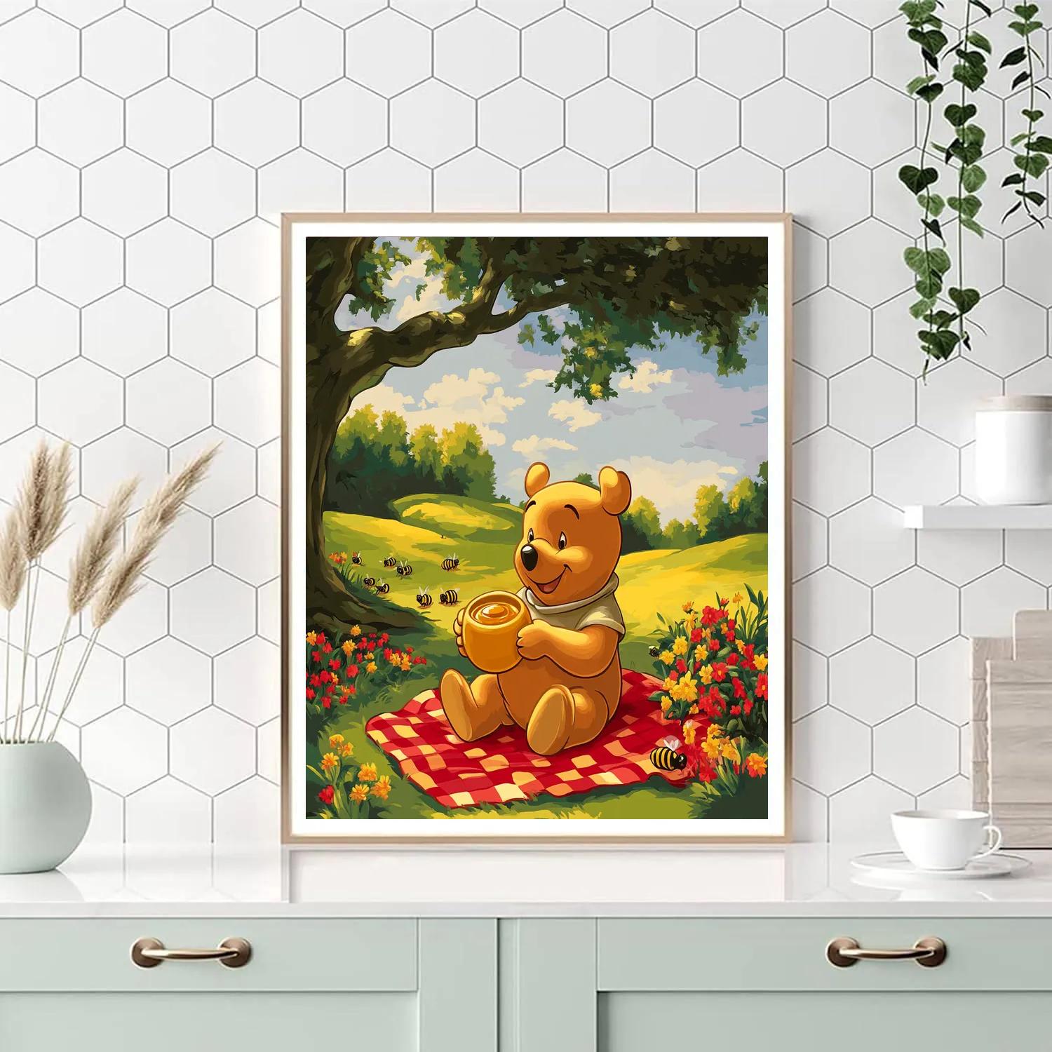 Winnie The Pooh Honey Grove Picnic Disney Inspired paint by number
