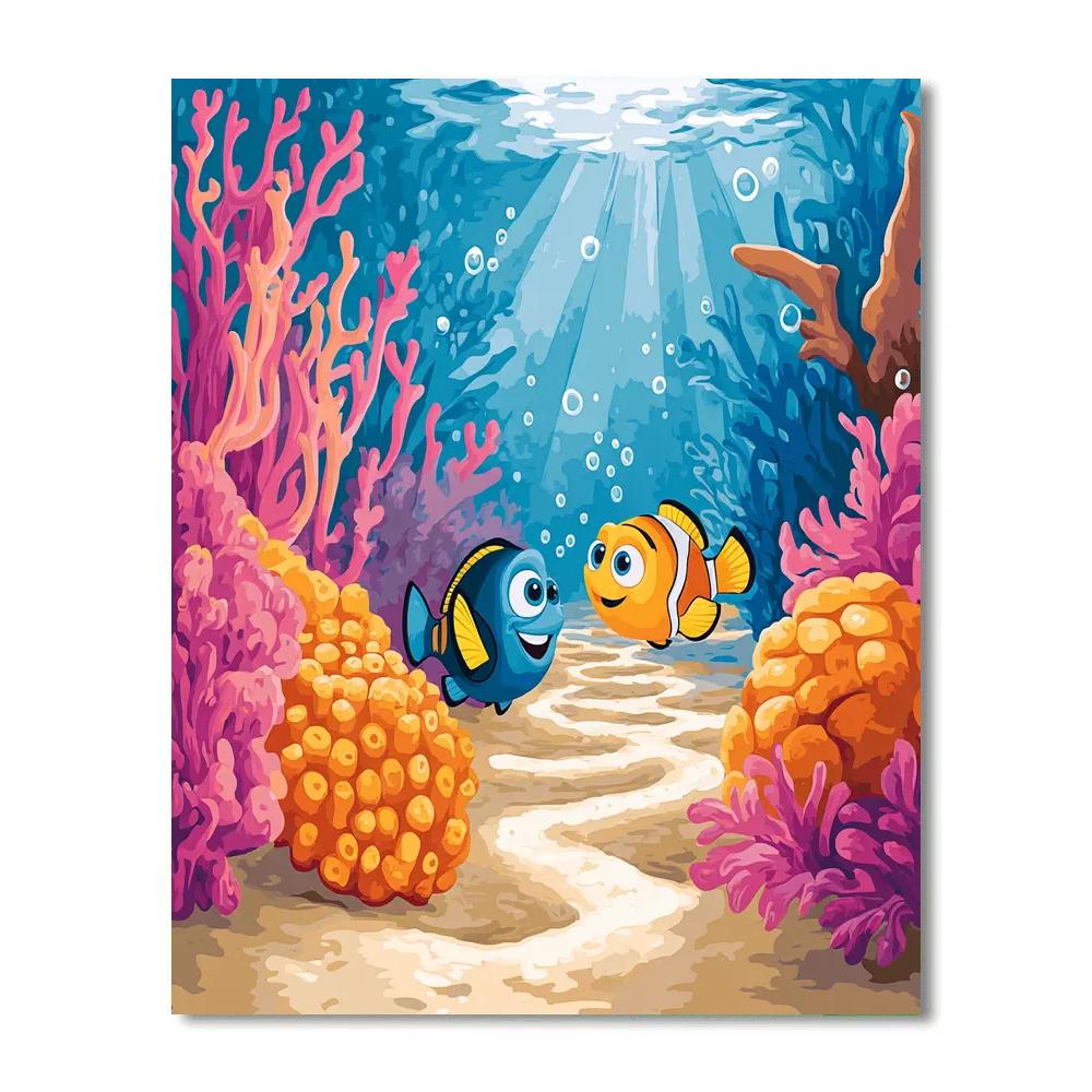Dory And Nemo Coral Maze Adventure Disney Inspired DIY paint by numbers