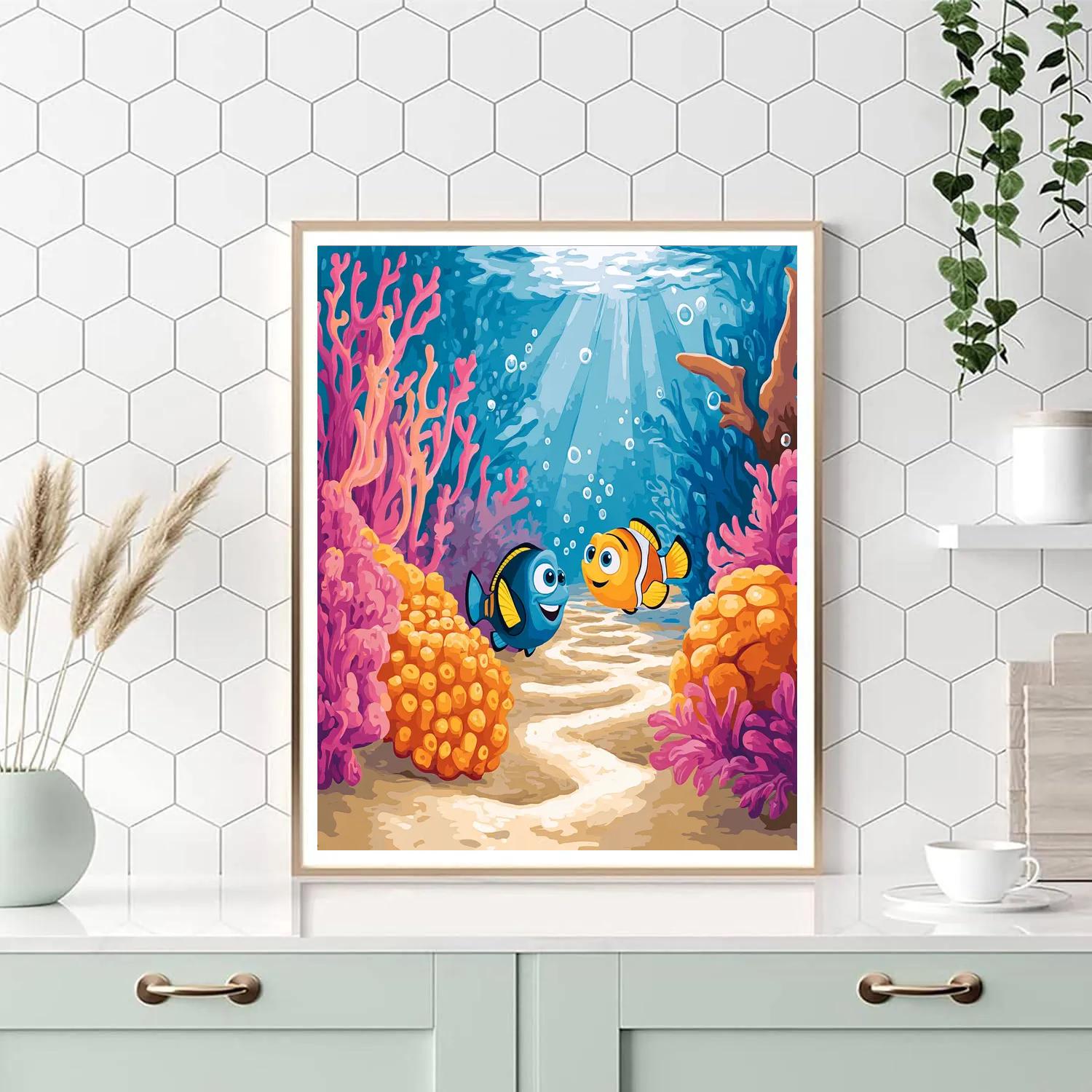 Dory And Nemo Coral Maze Adventure Disney Inspired DIY paint by numbers