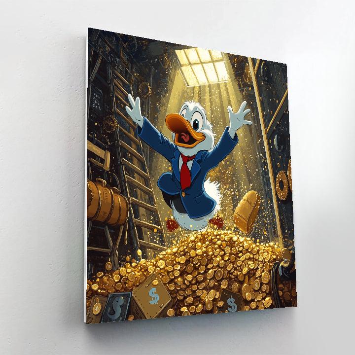 Scrooge McDuck Treasure Vault Swim Disney Inspired Number painting