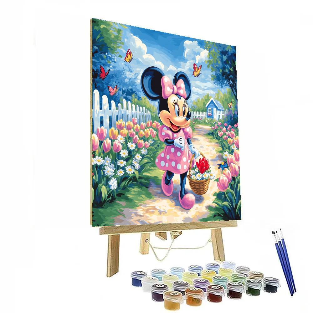 Minnie Mouse Springtime Flower Stroll Disney Inspired Painting by numbers kit