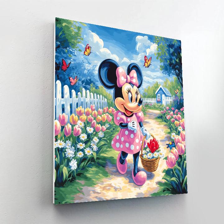 Minnie Mouse Springtime Flower Stroll Disney Inspired Painting by numbers kit