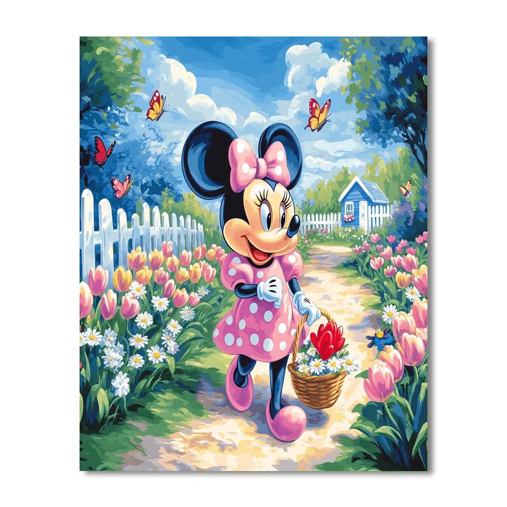 Minnie Mouse Springtime Flower Stroll Disney Inspired Painting by numbers kit
