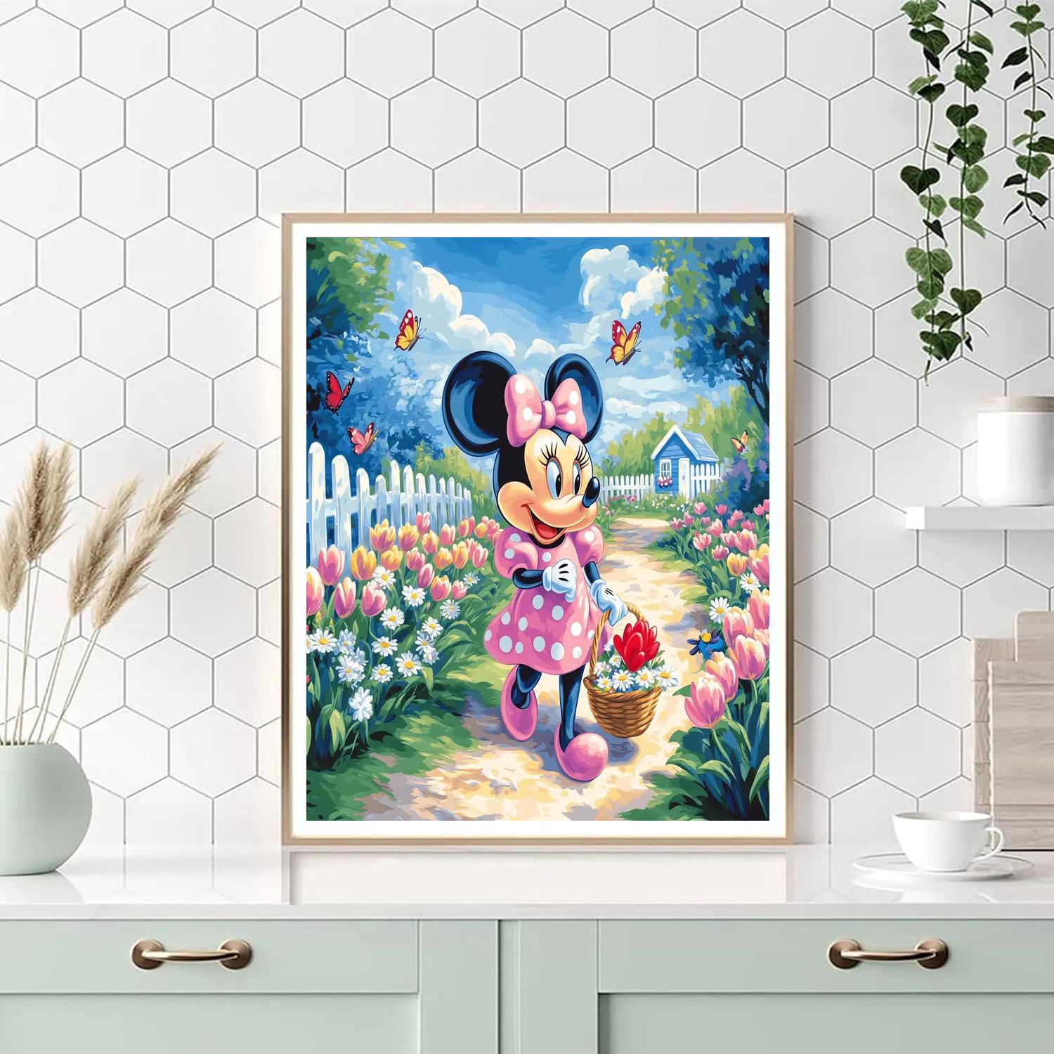 Minnie Mouse Springtime Flower Stroll Disney Inspired Painting by numbers kit