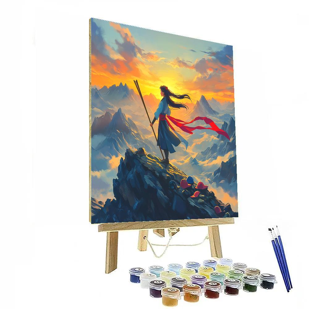Mulan Mountain Training Sunrise Disney Inspired Painting by numbers kit
