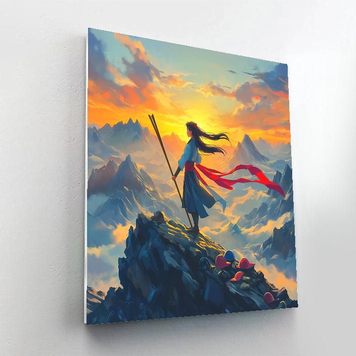Mulan Mountain Training Sunrise Disney Inspired Painting by numbers kit