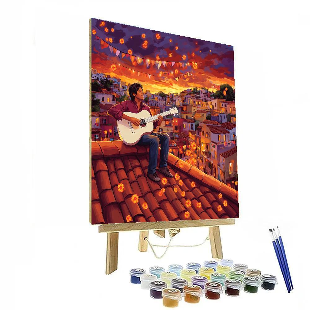 Miguel Rooftop Guitar Serenade Disney Inspired Numbered painting kits