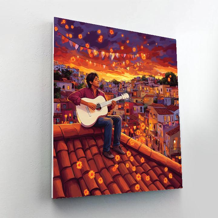 Miguel Rooftop Guitar Serenade Disney Inspired Numbered painting kits