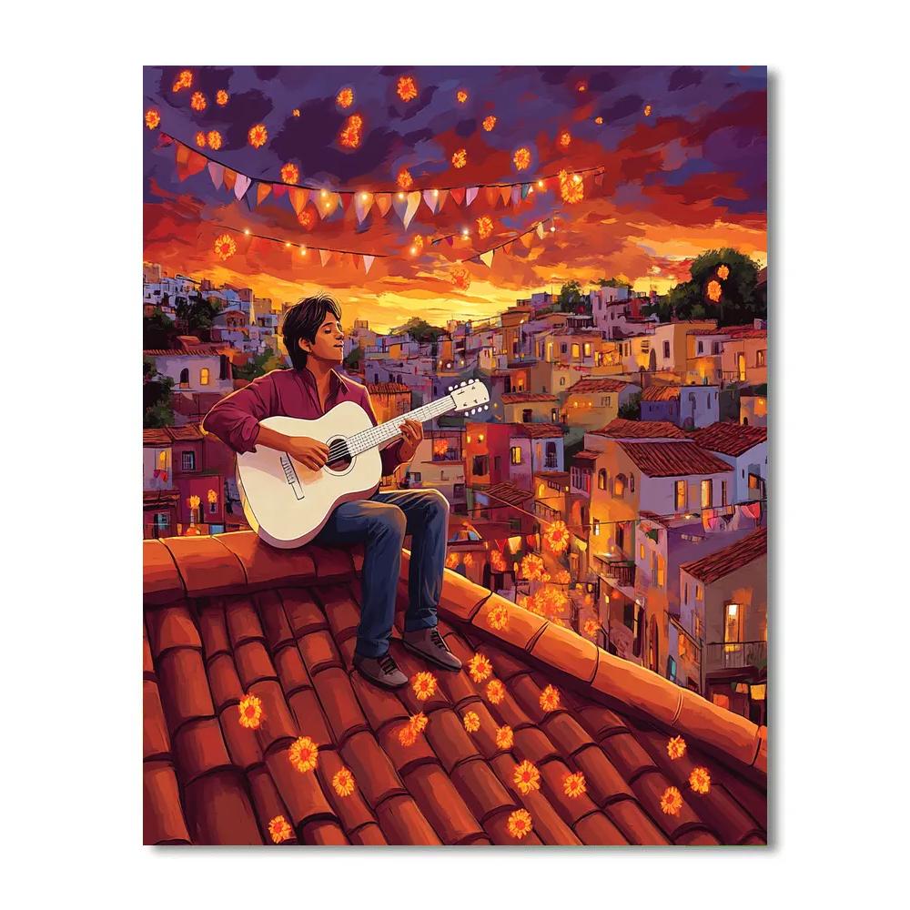 Miguel Rooftop Guitar Serenade Disney Inspired Numbered painting kits