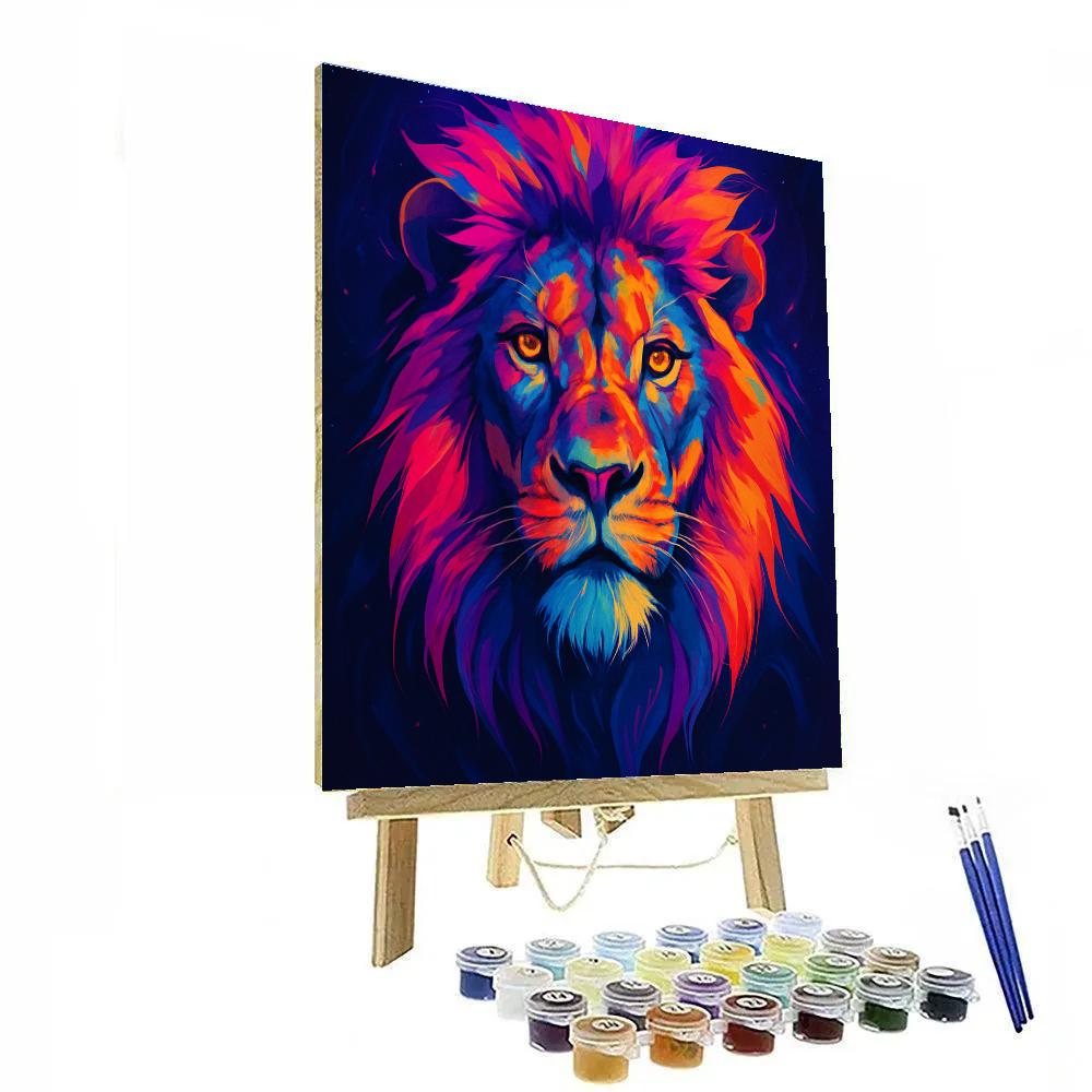 Cosmic Roar Lion Portrait Number painting