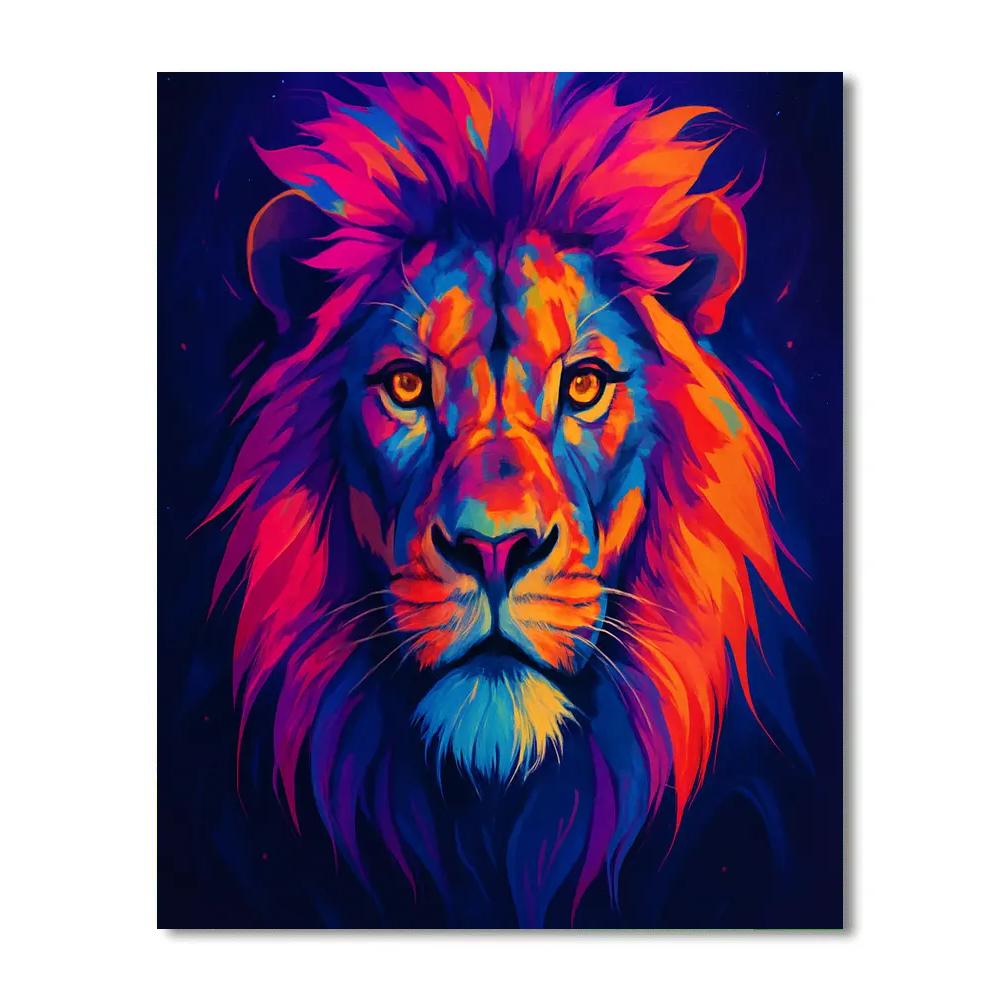 Cosmic Roar Lion Portrait Number painting