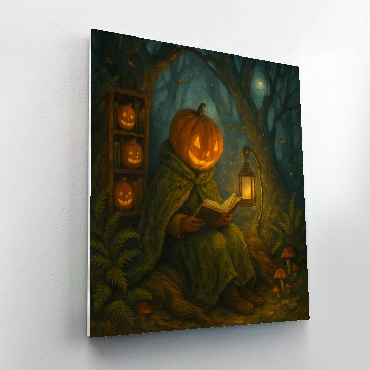 Pumpkin Librarian In The Lantern Forest Paint by numbers kits