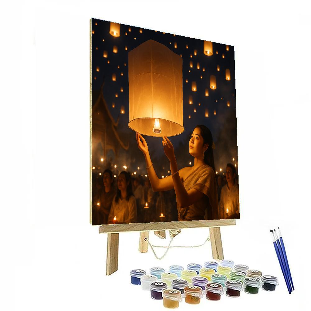 Lantern Release At Yi Peng Festival Chiang Mai Paint by numbers art