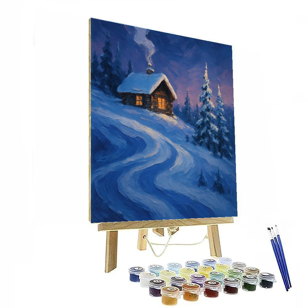 Cabin Ember Glow At Frostline Ridge DIY paint by numbers