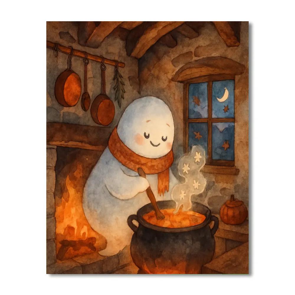 Ghost Baking Night At The Autumn Cottage Paint by numbers kits