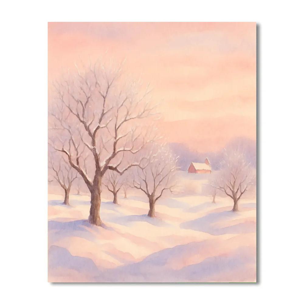 Frozen Orchard At Rose Dawn Paint by numbers kits